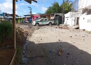 Balance parcial ataque armado terrorista en el casco urbano de Morales , Cauca 