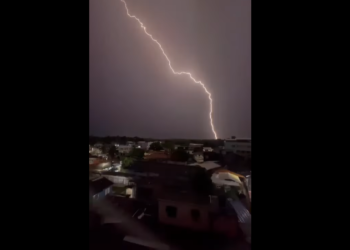 Así fue el fuerte aguacero acompañado de tormentas eléctricas esta madrugada en San Andrés