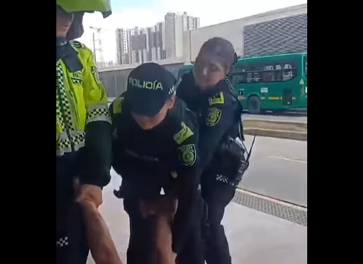 Ciudadanos denuncian maltrato policial contra una madre que fue separada de su hijo, tras colarse en una estación de Transmilenio 