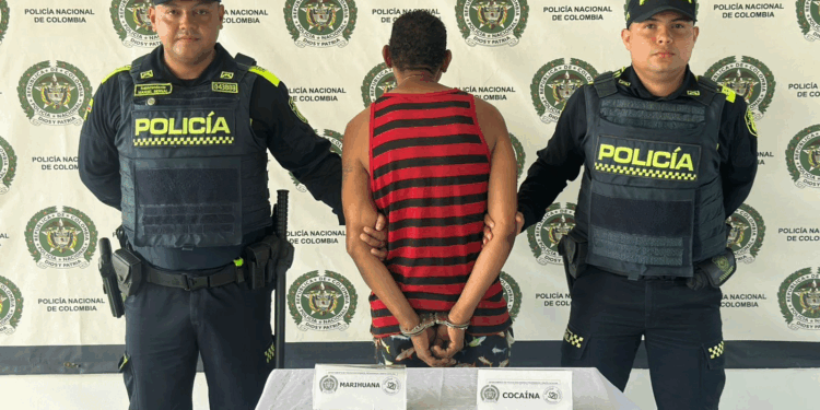Captura por el delito de tráfico, fabricación o porte de estupefacientes en el sector de El Modelo