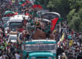 La Minga indígena hace presencia en Cali en la víspera de la histórica toma de posesión presidencial en la capital del Valle del Cauca.